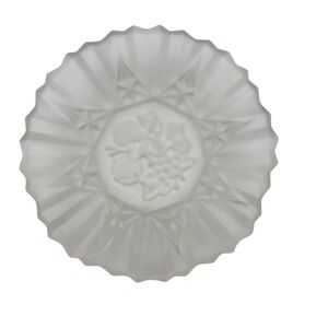 Vintage Frosted Glass Fruit Design Bowl Trinket Dish‎ Decor